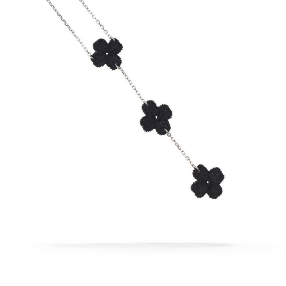 Macrame Necklace With Silver Chain - image 3